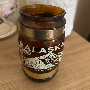 Alaska Beer Glass Cup w/ Wood Handle